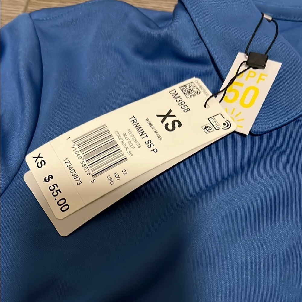 Adidas Blue Polo Shirt - Picture 2 of 5